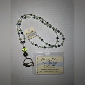 2/$10 SALE - Beaded Fashion Lanyard With ID Card Holder